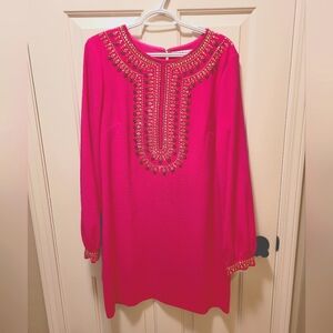 🩷 Trina Turk Fuschia Pink Kapono Beaded dress - 12